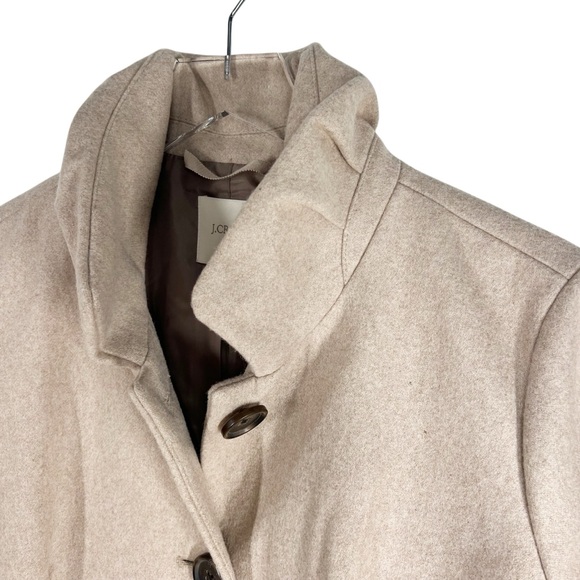J.CREW FACTORY Uptown Dress Coat Wool Blend in light Oatmeal Tan Size 14 - Picture 2 of 9